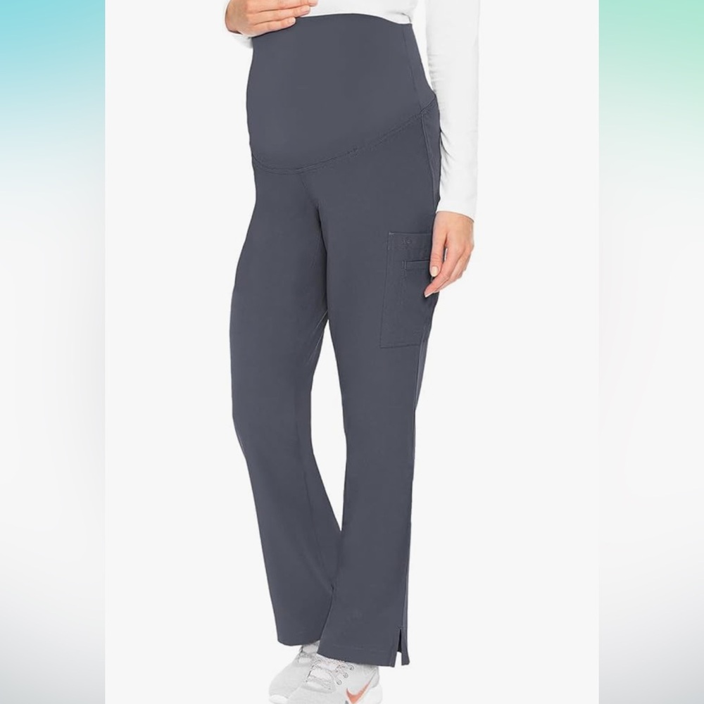 Med Couture Maternity Scrubs Gray Pewter Straight Leg fit